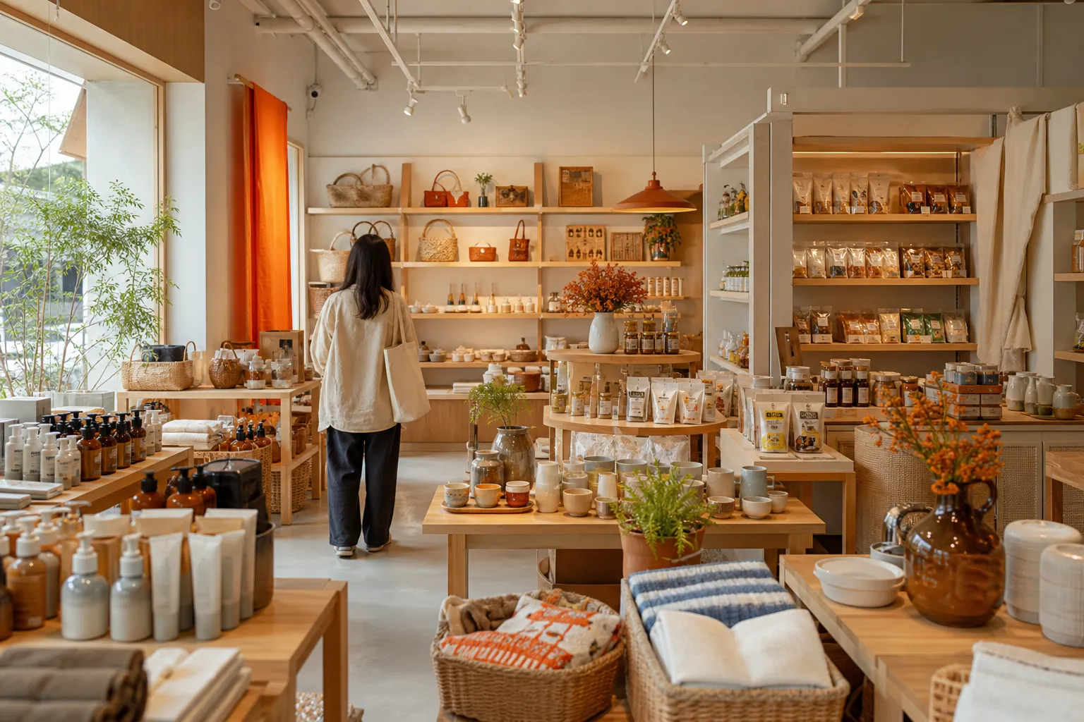 斗六店各品類均衡陳列的店內